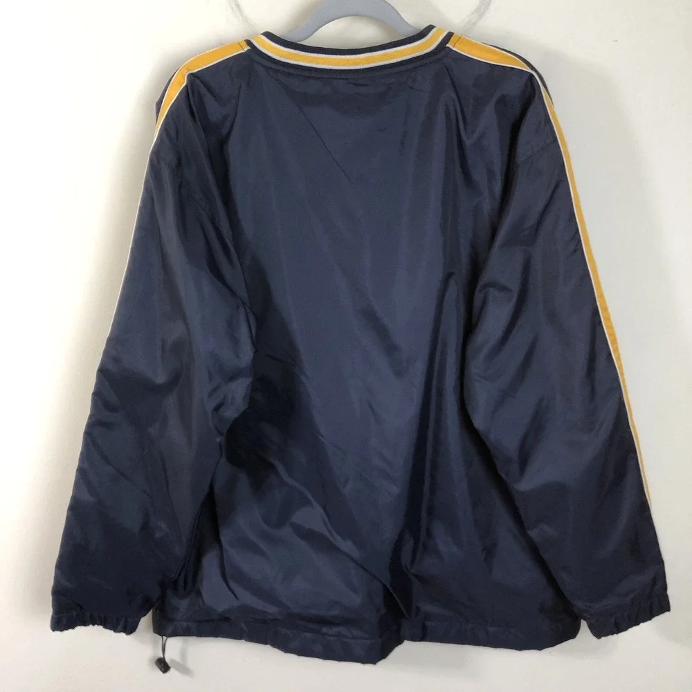 Steve & Barry's Golf Lined Windbreaker Sweatshirt Jacket Mens M Navy Gold S&B